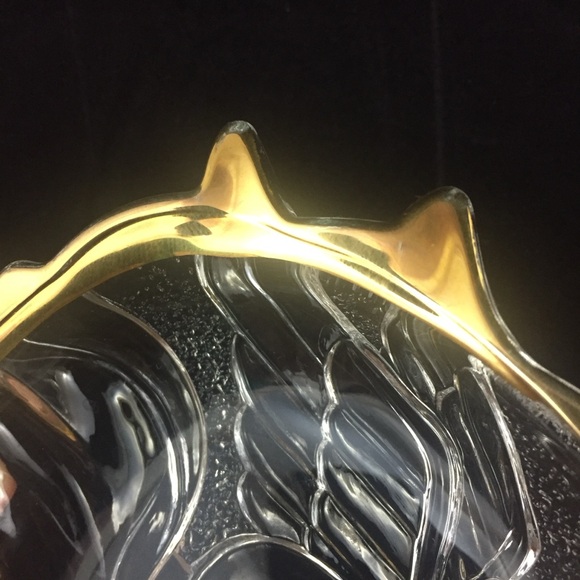 MIKASA Angel Song Gold Trim Clear Glass Candy Sweets Nuts Trinket Dish Christmas - Picture 8 of 9